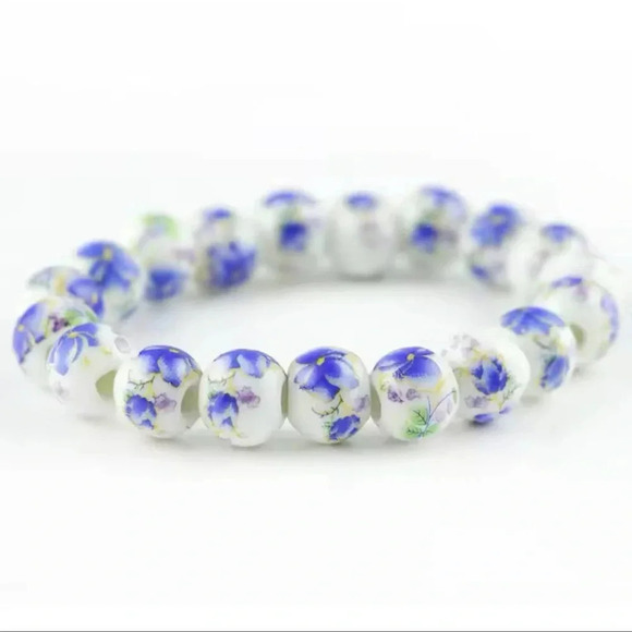 Flower Beads Purple Bracelet - Picture 2 of 2